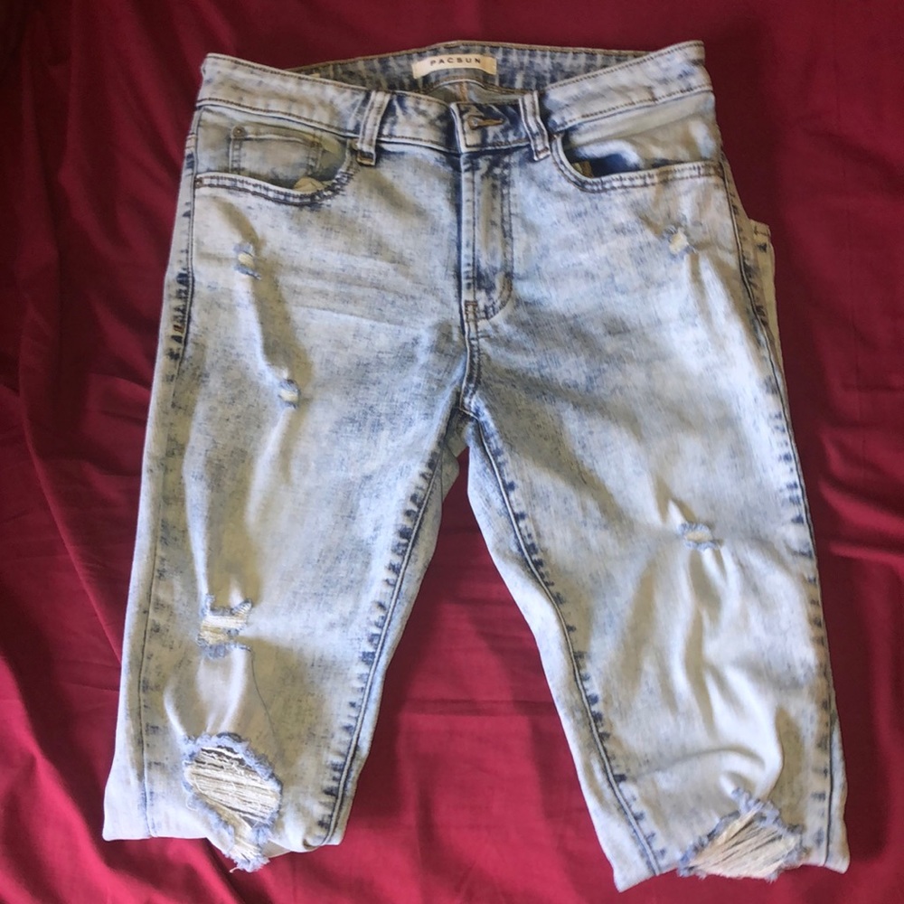 Pacsun light washed skinny stacked jeans